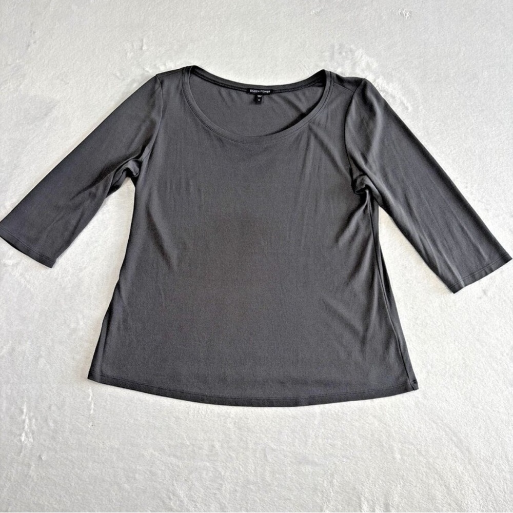 Eileen Fisher Charcoal Gray Blouse